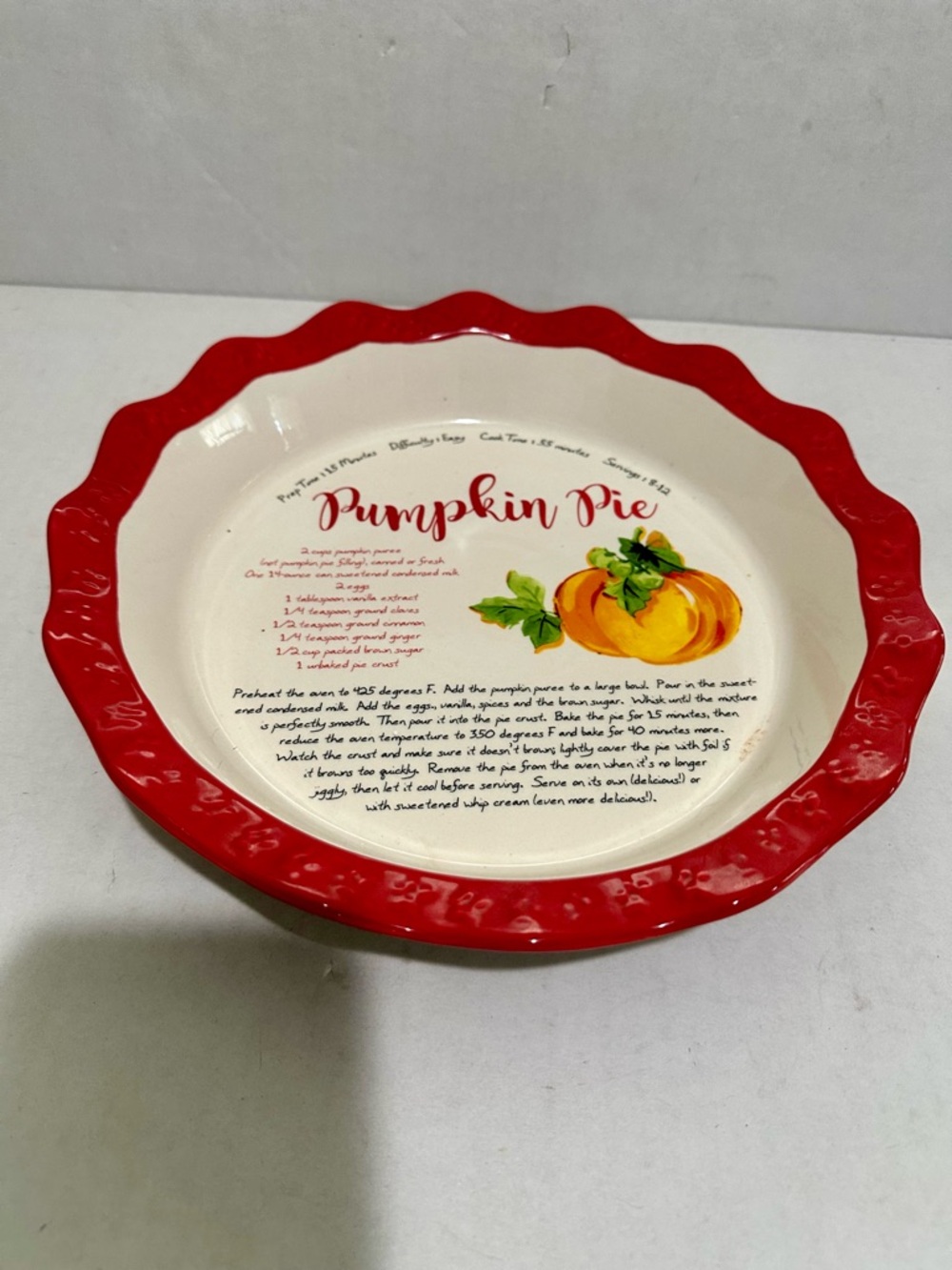 Pioneer Woman Pumpkin Pie Plate